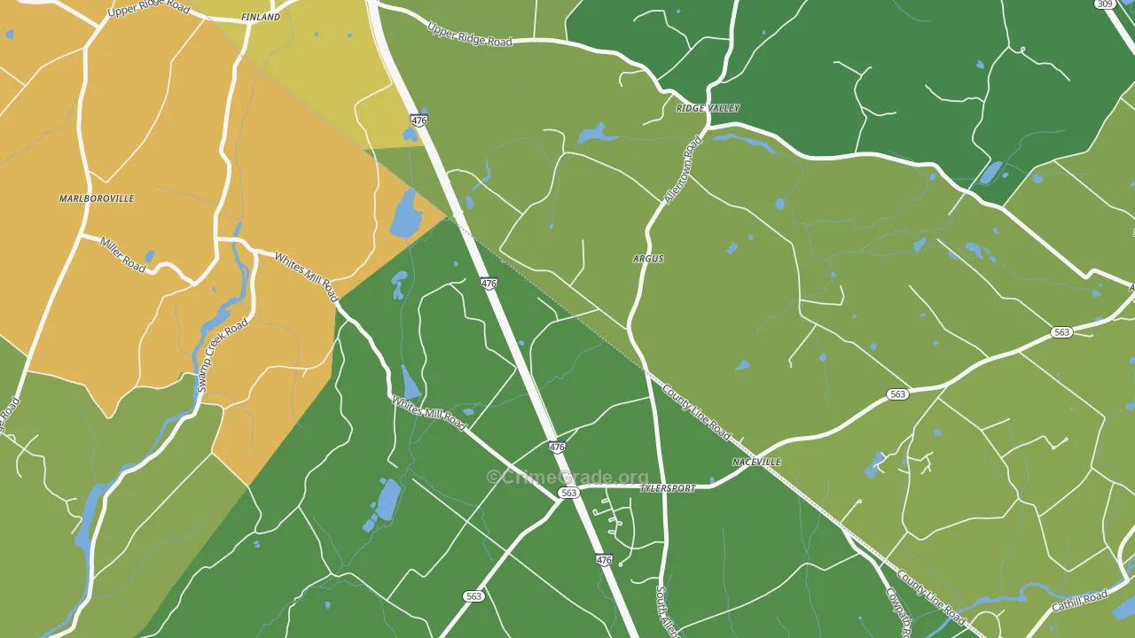 Argus, PA Map of Drug-Related Crime Rates