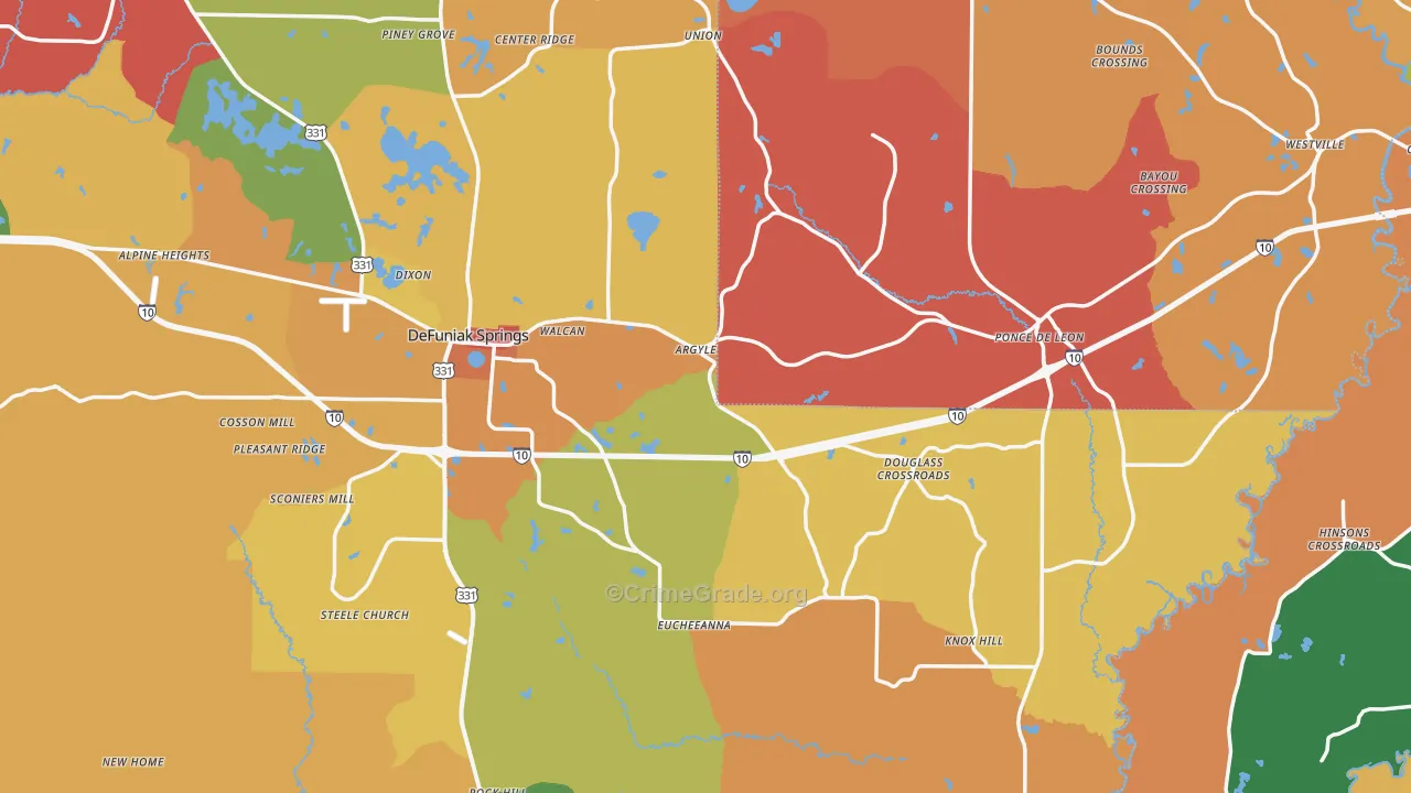 Argyle, FL Map of Drug-Related Crime Rates