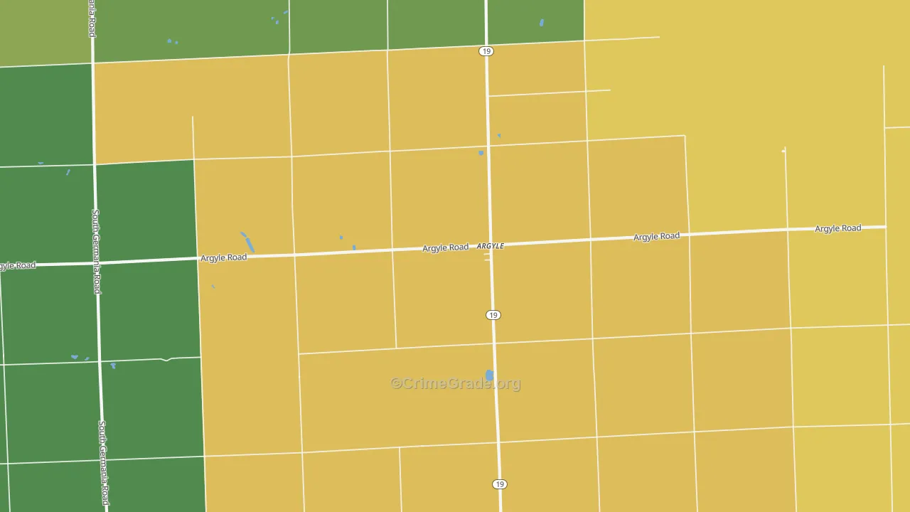 Argyle, MI Map of Drug-Related Crime Rates
