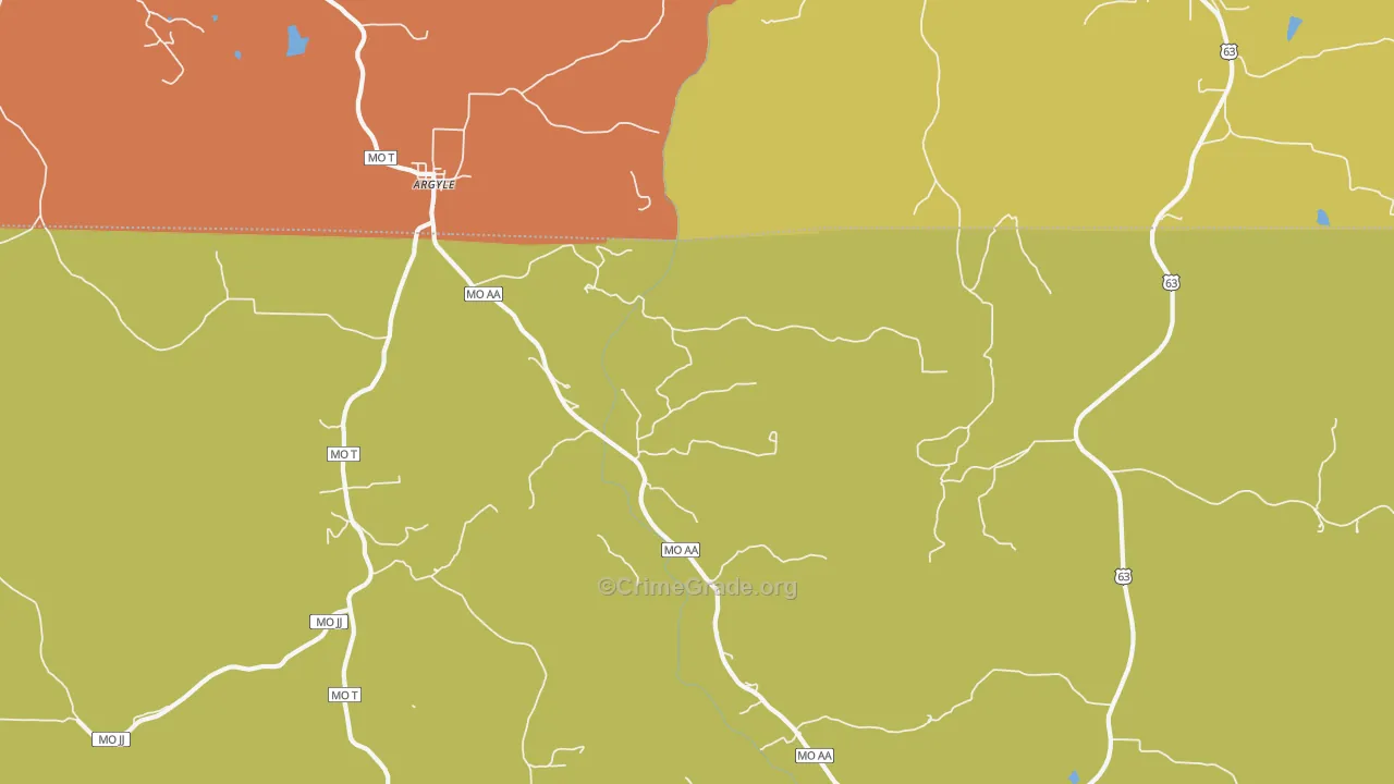 Argyle, MO Map of Drug-Related Crime Rates