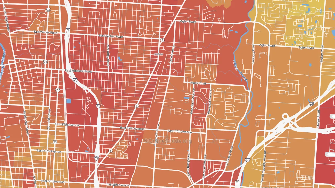 Argyle Park, Columbus, OH Map of Drug-Related Crime Rates