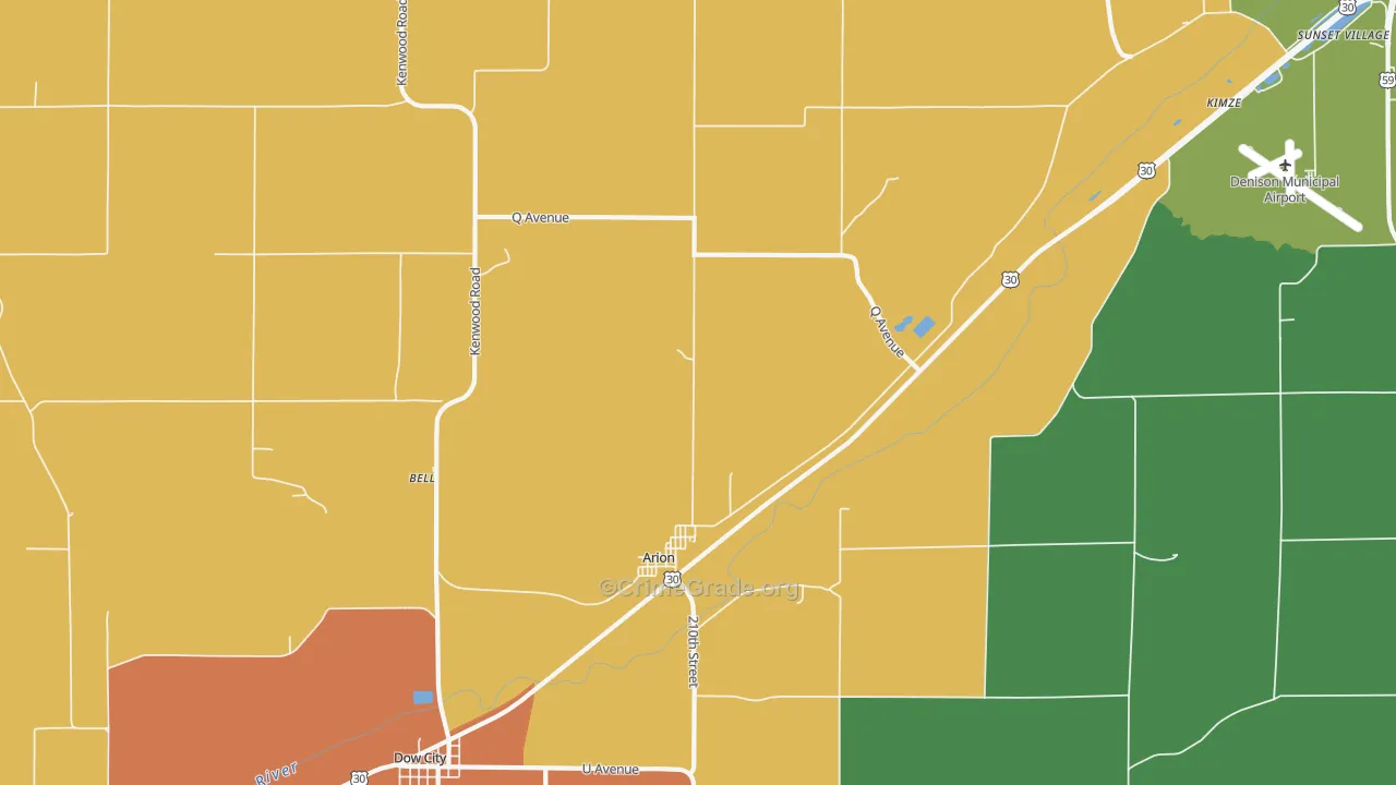 Arion, IA Map of Drug-Related Crime Rates
