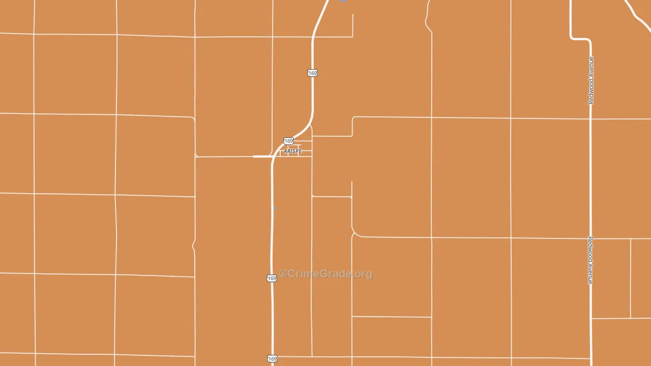 Arispe, IA Map of Drug-Related Crime Rates