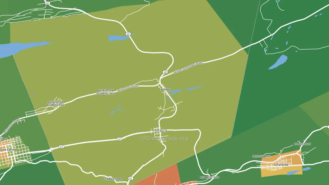 Aristes, PA Map of Drug-Related Crime Rates