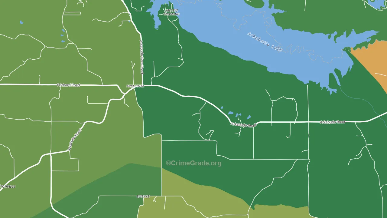 Arkabutla, MS Map of Drug-Related Crime Rates