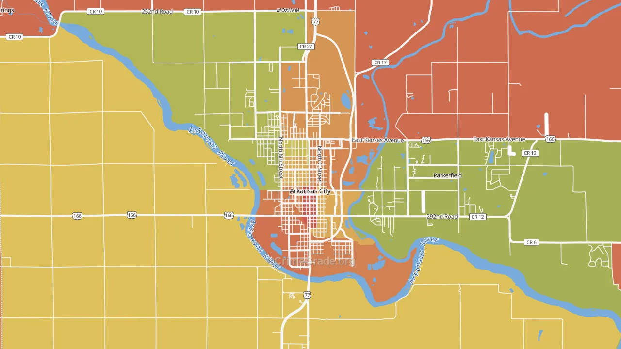 Arkansas City, KS Map of Drug-Related Crime Rates
