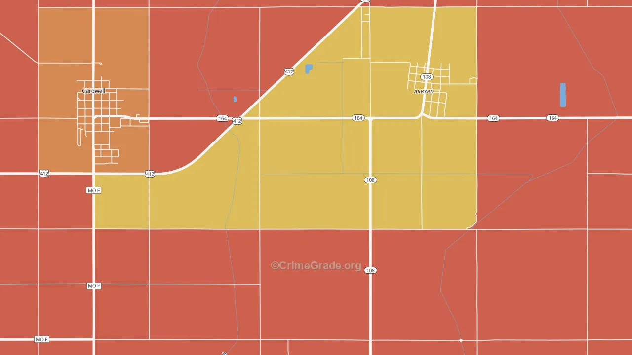 Arkmo, MO Map of Drug-Related Crime Rates
