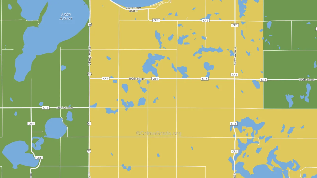 Arlington Beach, SD Map of Drug-Related Crime Rates