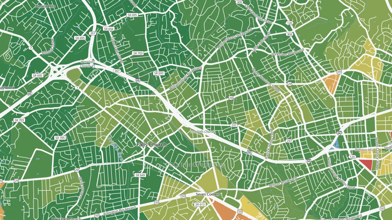 Arlington-East Falls, Arlington, VA Map of Drug-Related Crime Rates