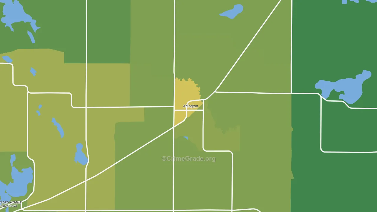 Arlington, MN Map of Drug-Related Crime Rates