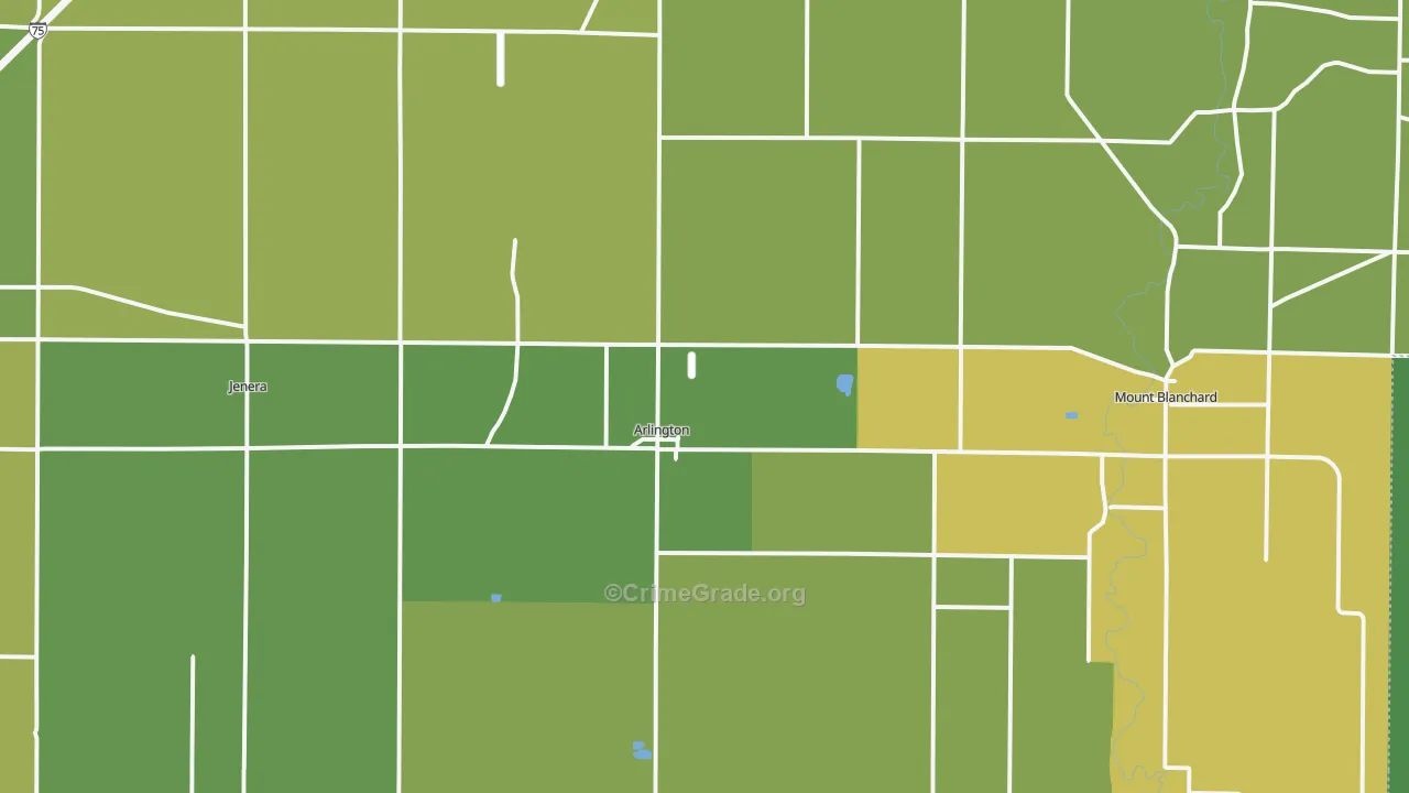 Arlington, OH Map of Drug-Related Crime Rates