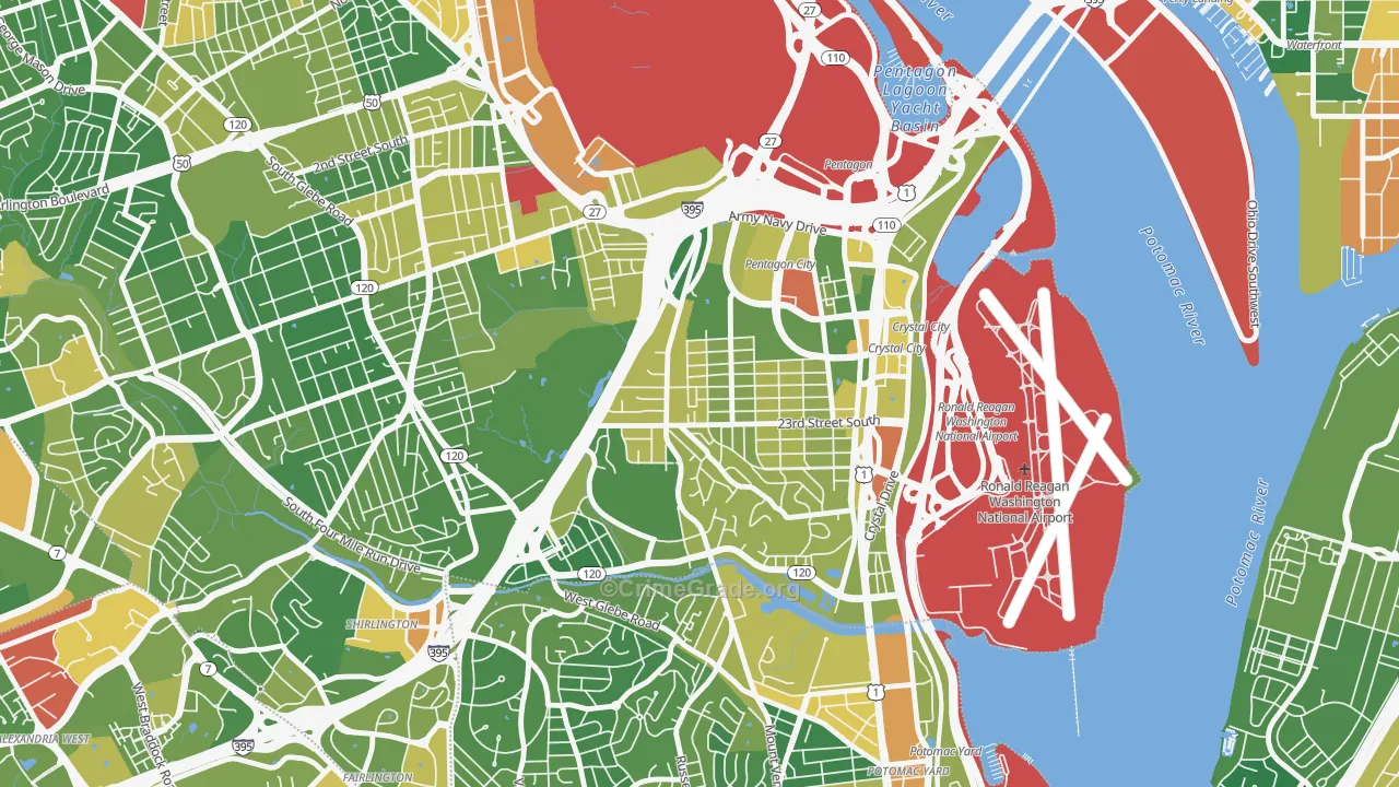 Arlington Ridge, Arlington, VA Map of Drug-Related Crime Rates