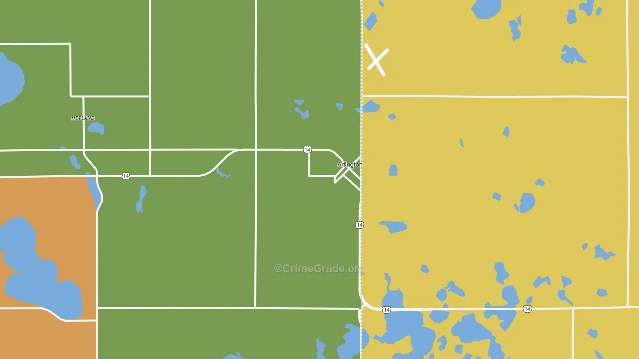 Arlington, SD Map of Drug-Related Crime Rates