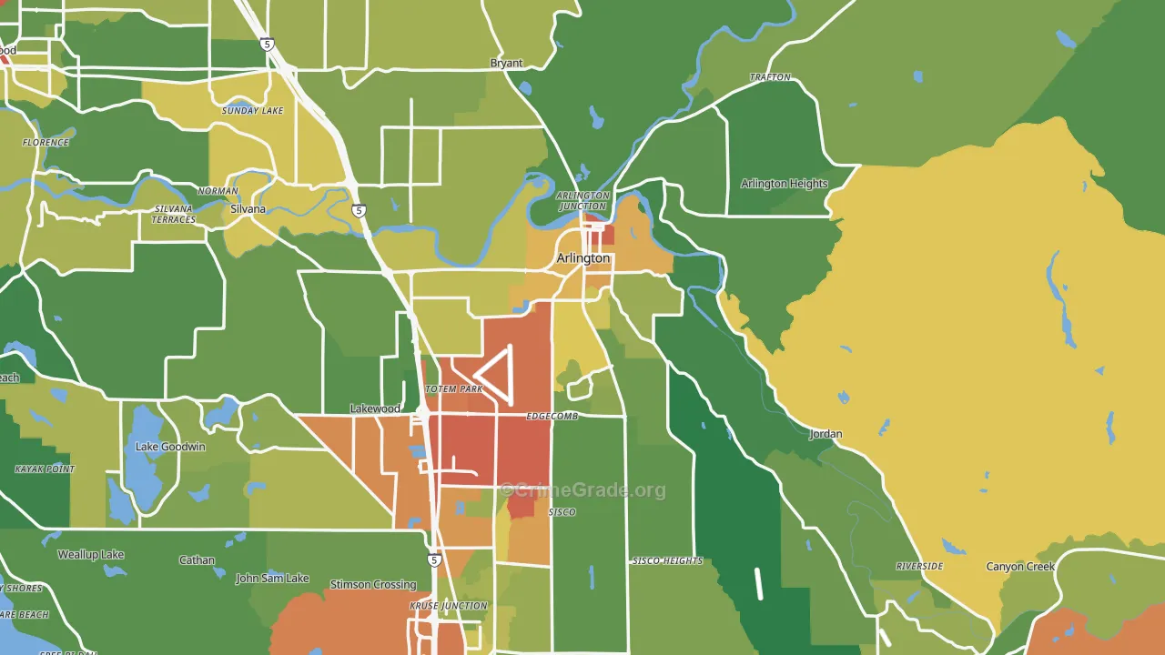Arlington, WA Map of Drug-Related Crime Rates