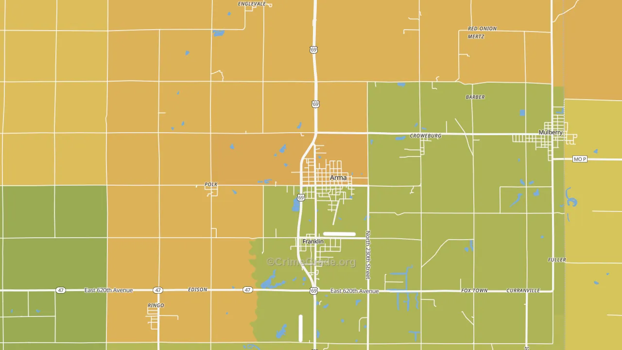 Arma, KS Map of Drug-Related Crime Rates