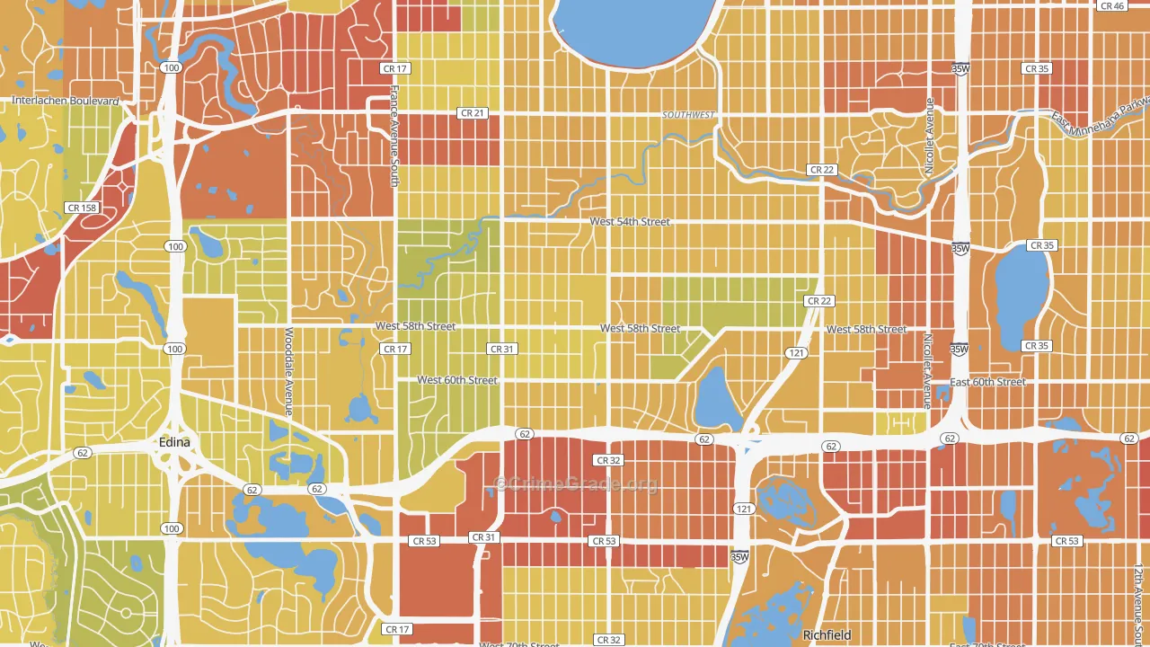 Armatage, Minneapolis, MN Map of Drug-Related Crime Rates