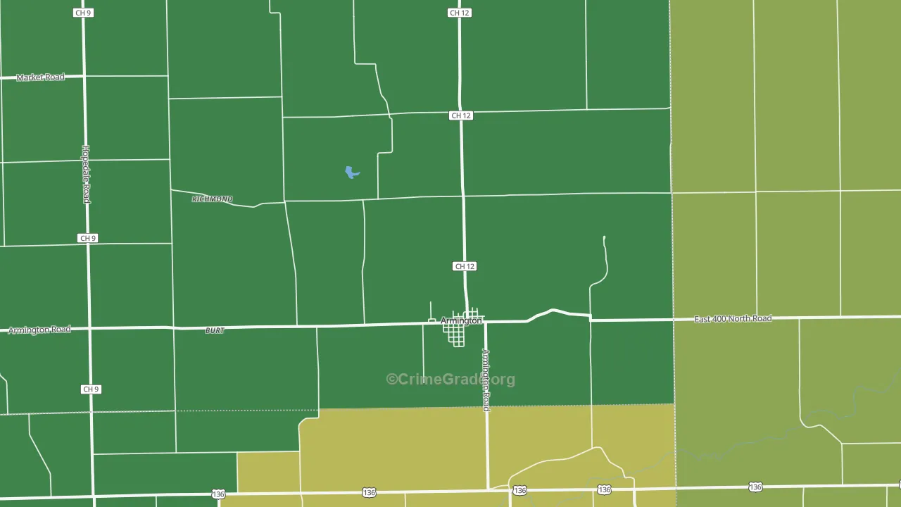 Armington, IL Map of Drug-Related Crime Rates