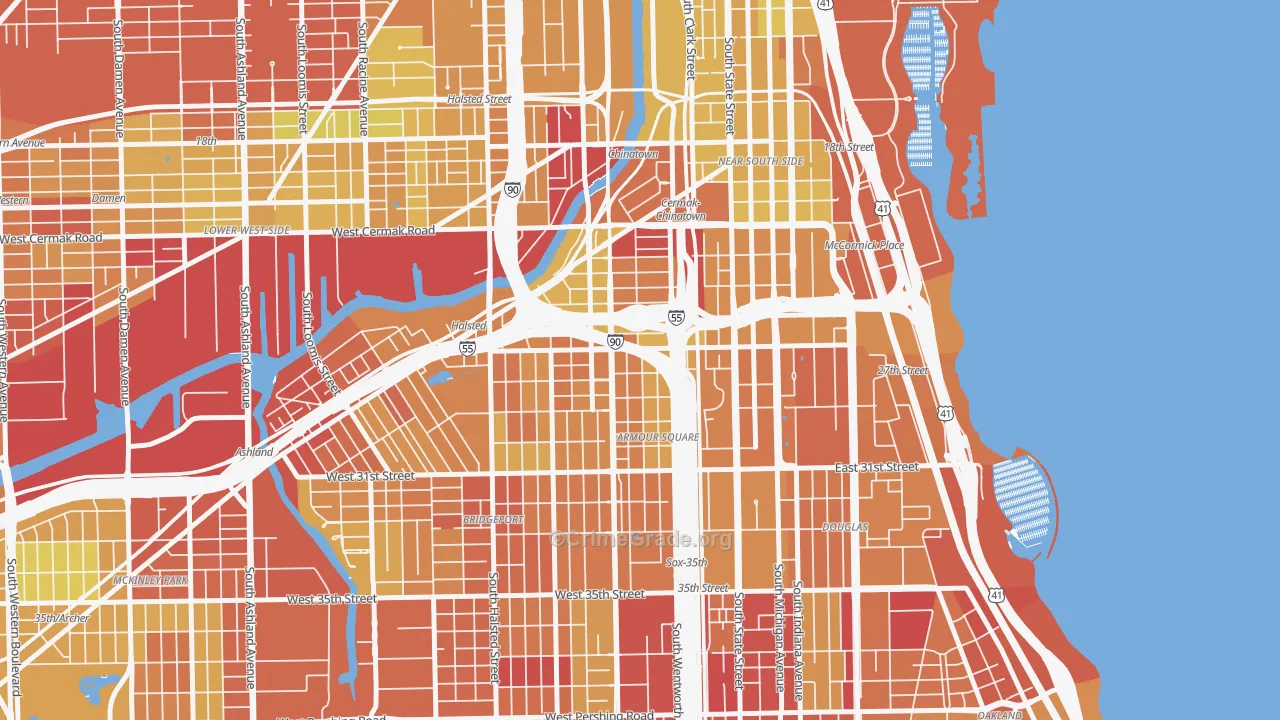Armour Square, Chicago, IL Map of Drug-Related Crime Rates