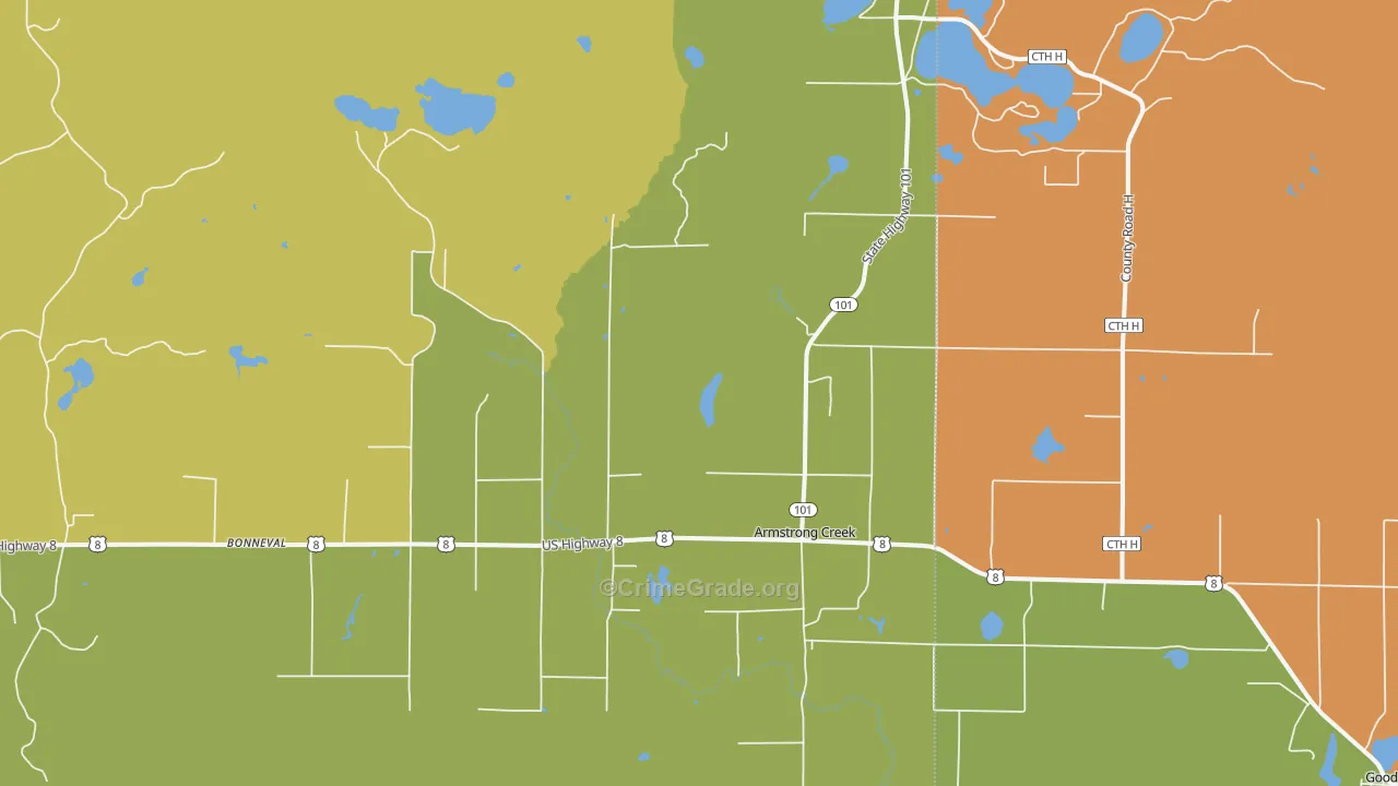 Armstrong Creek, WI Map of Drug-Related Crime Rates