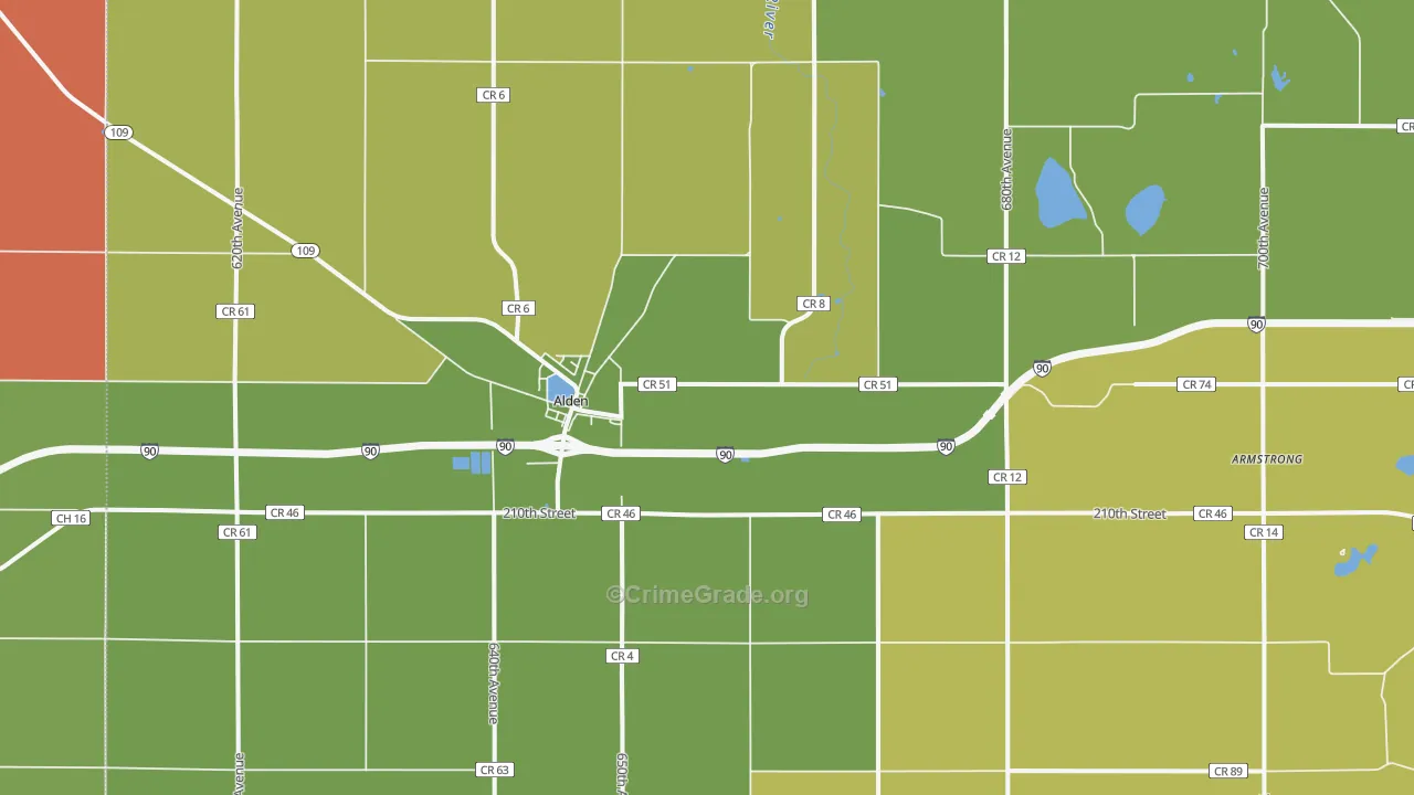 Armstrong, MN Map of Drug-Related Crime Rates