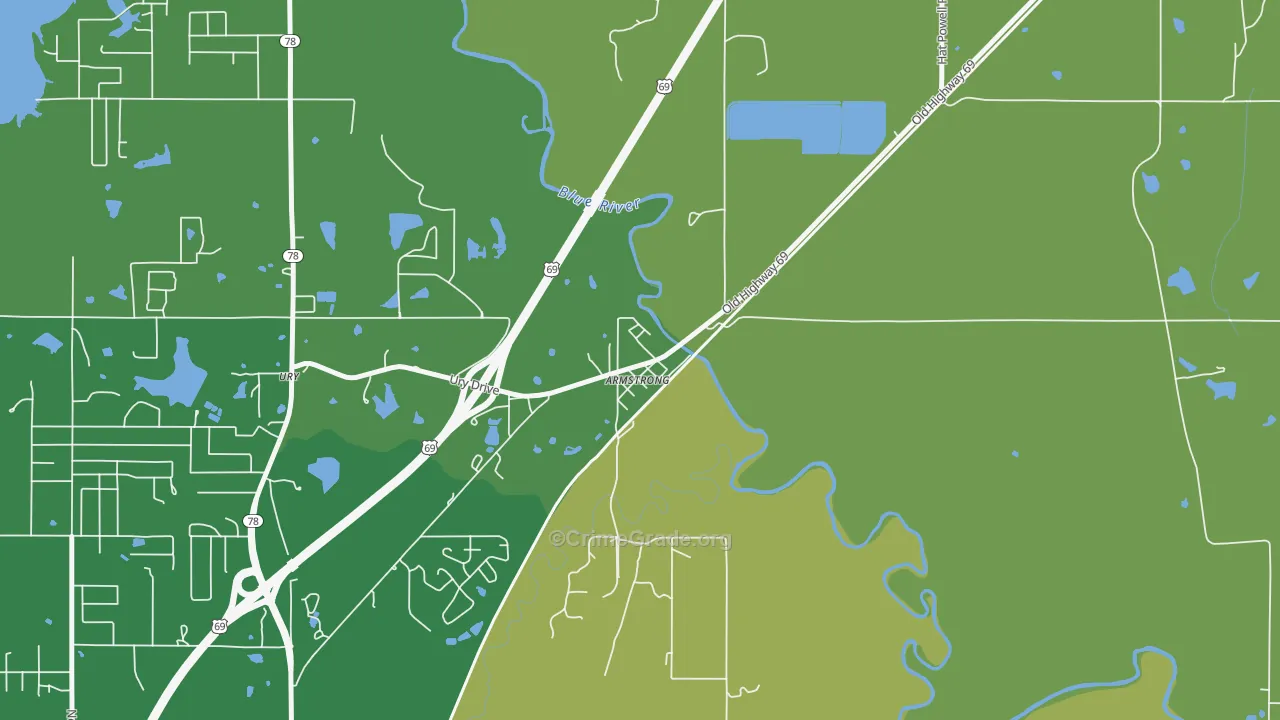 Armstrong, OK Map of Drug-Related Crime Rates