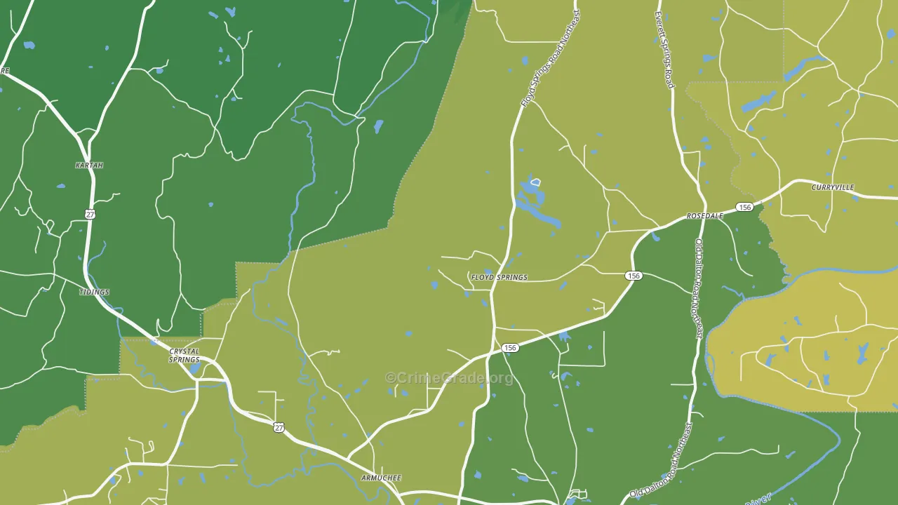 Armuchee, GA Map of Drug-Related Crime Rates