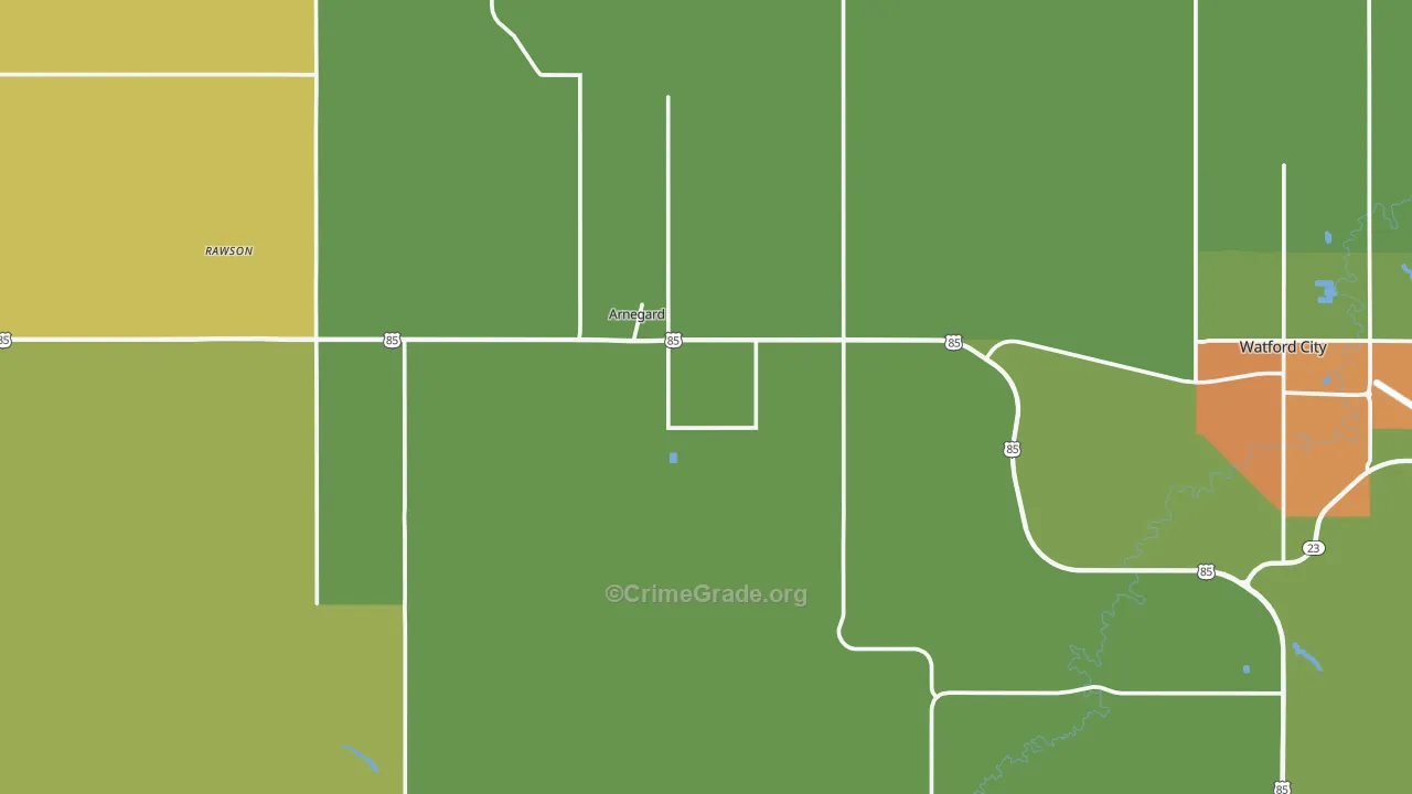 Arnegard, ND Map of Drug-Related Crime Rates
