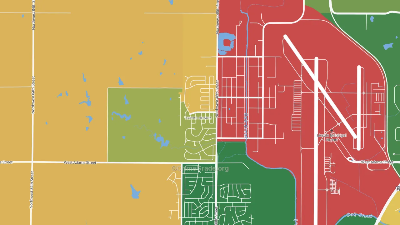 Arnold Heights, Lincoln, NE Map of Drug-Related Crime Rates
