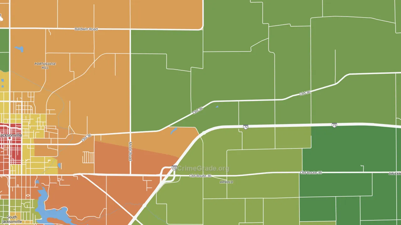 Arnold, IL Map of Drug-Related Crime Rates