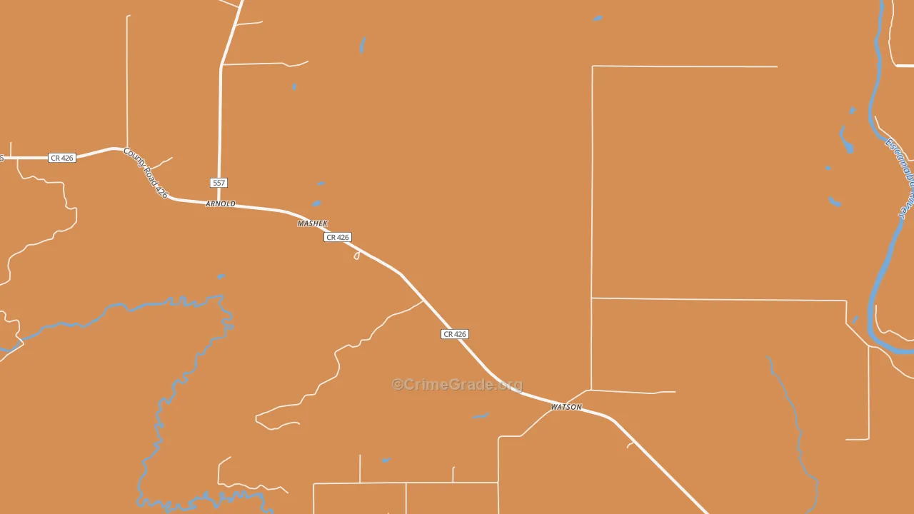 Arnold, MI Map of Drug-Related Crime Rates