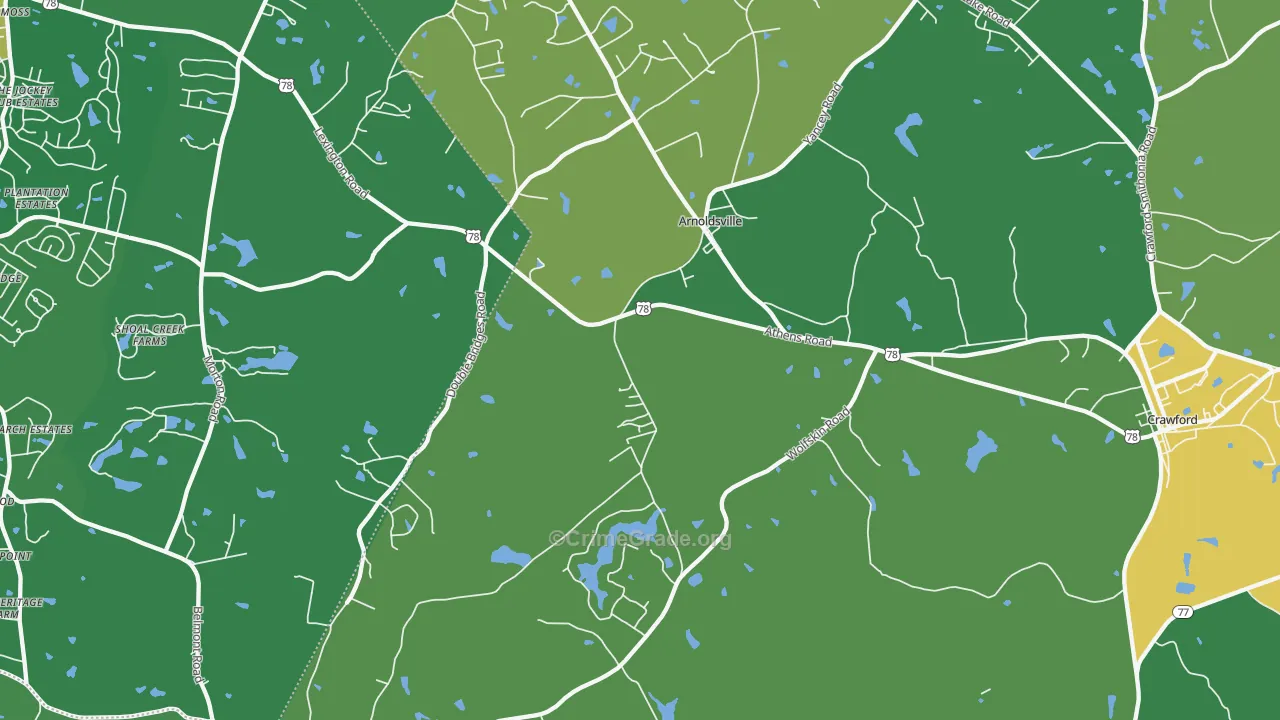 Arnoldsville, GA Map of Drug-Related Crime Rates