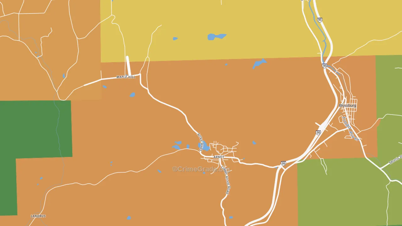 Arnot, PA Map of Drug-Related Crime Rates