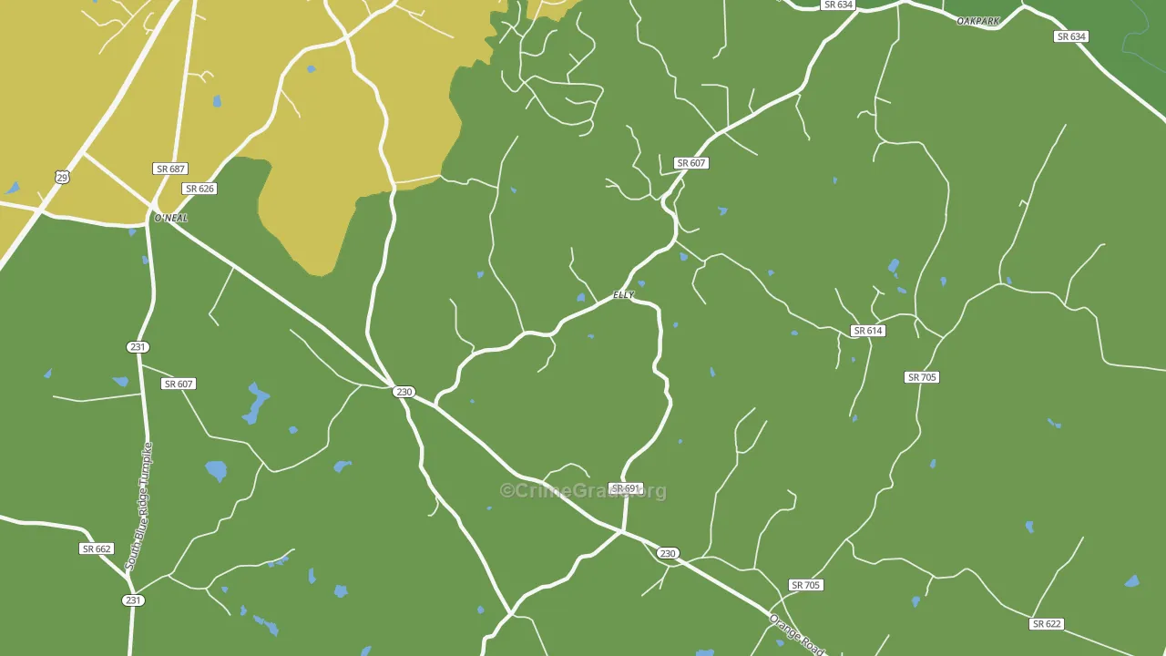 Aroda, VA Map of Drug-Related Crime Rates
