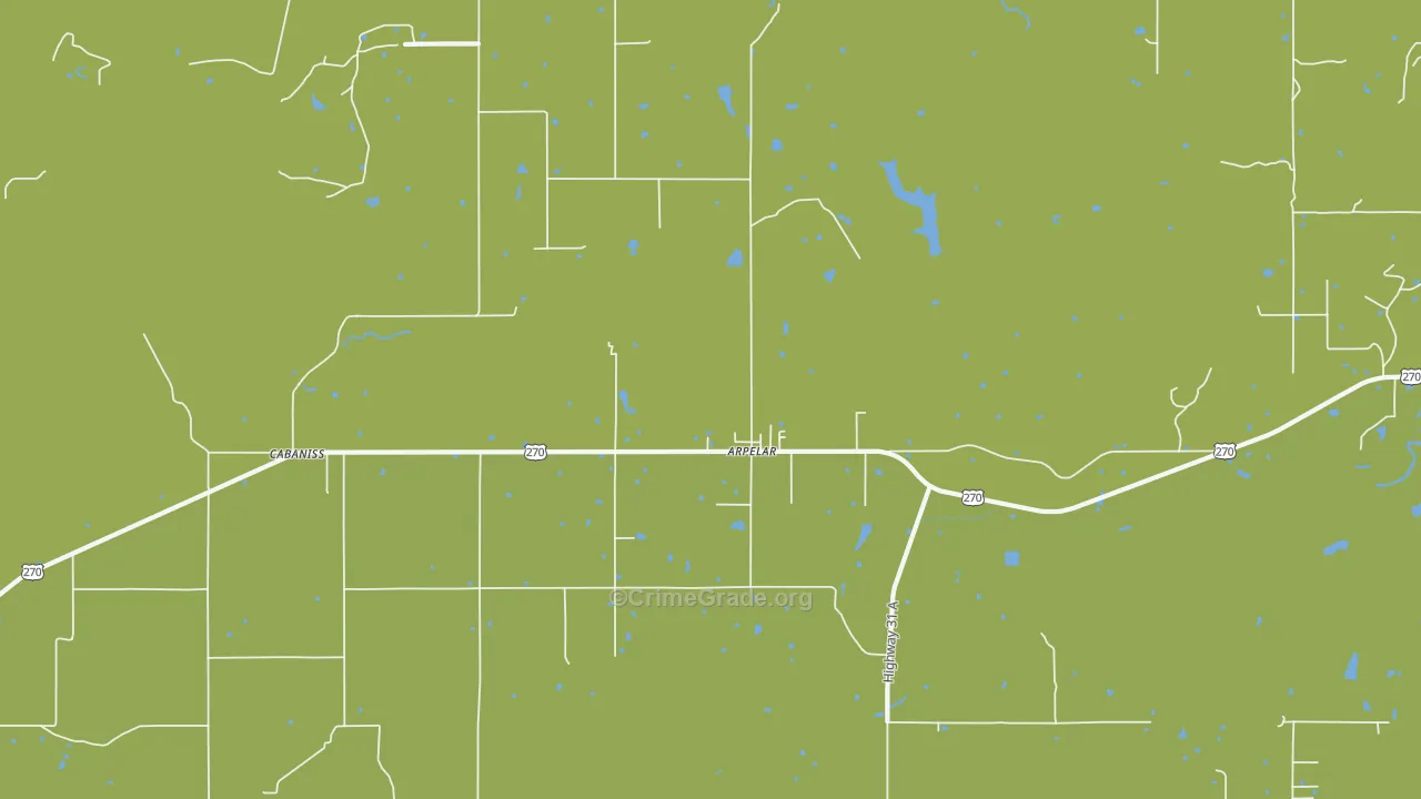 Arpelar, OK Map of Drug-Related Crime Rates