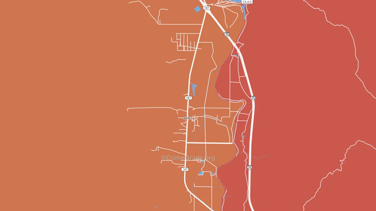 Arrey, NM Map of Drug-Related Crime Rates