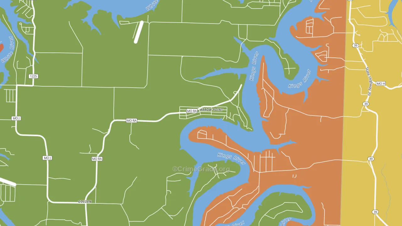 Arrow Point, MO Map of Drug-Related Crime Rates