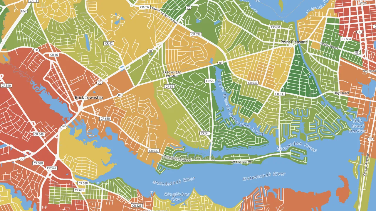 Arrowhead Park, Brick, NJ Map of Drug-Related Crime Rates