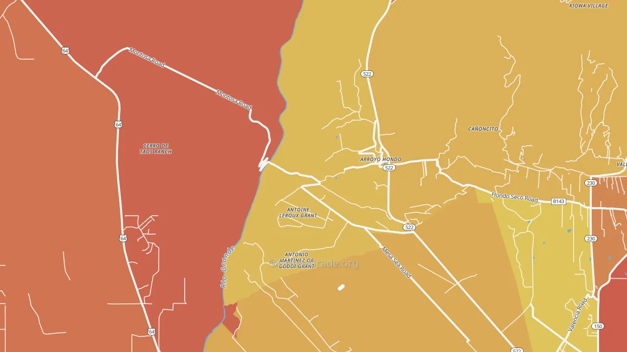 Arroyo Hondo, NM Map of Drug-Related Crime Rates