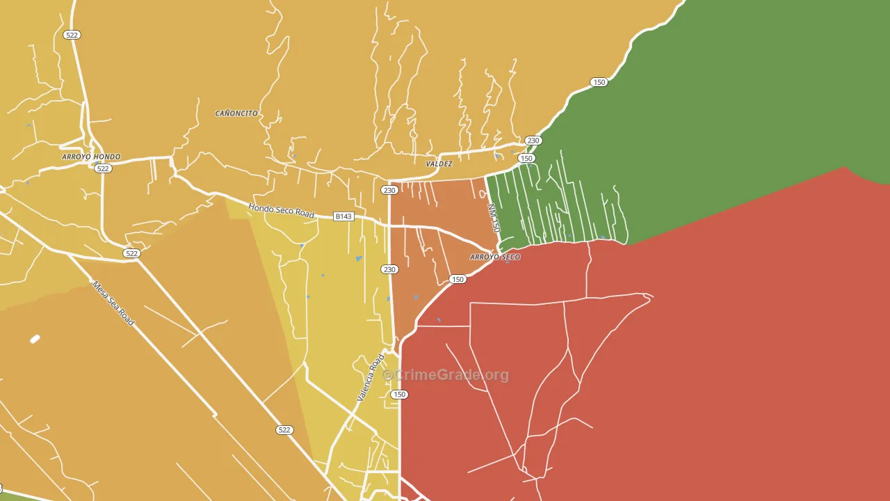Arroyo Seco, NM Map of Drug-Related Crime Rates