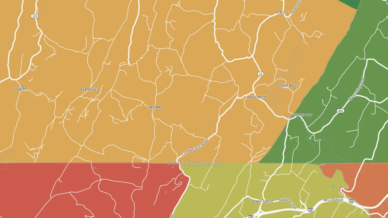 Artemas, PA Map of Drug-Related Crime Rates