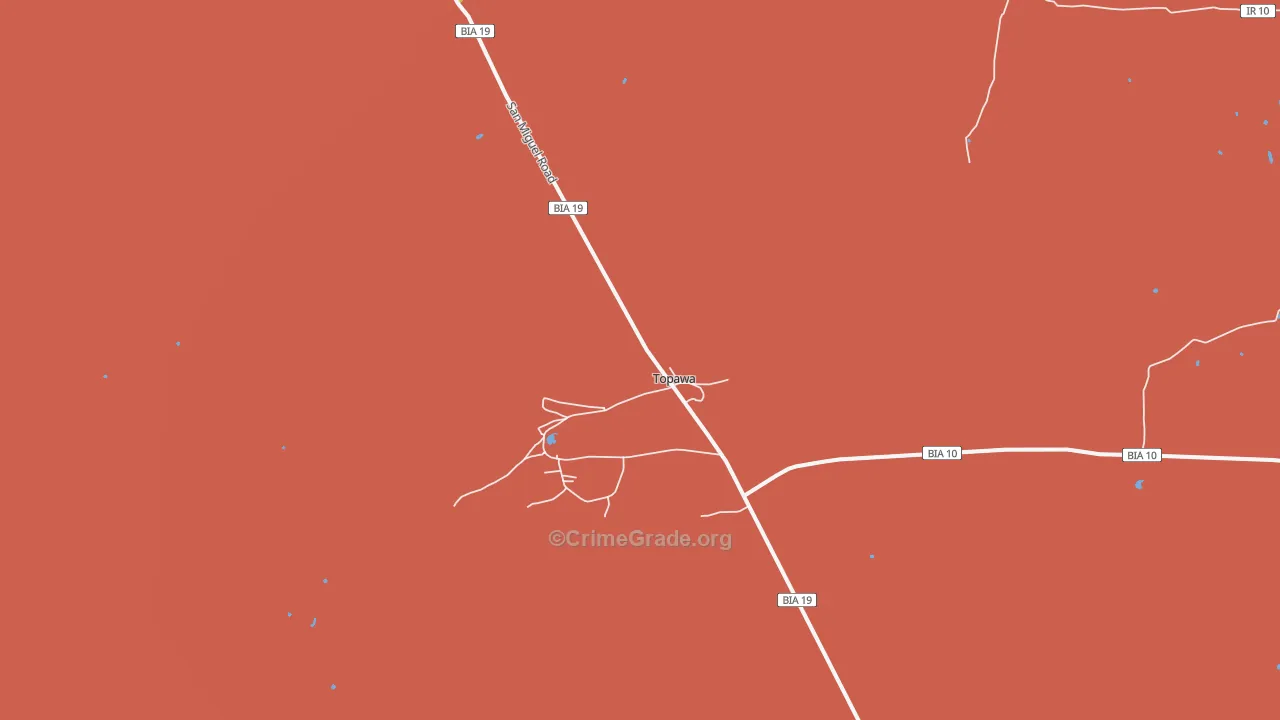 Artesa, AZ Map of Drug-Related Crime Rates