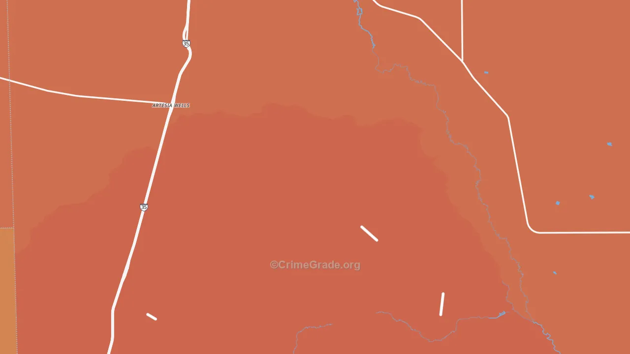 Artesia Wells, TX Map of Drug-Related Crime Rates