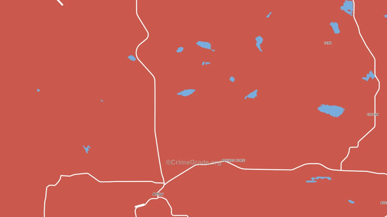 Arthur, NE Map of Drug-Related Crime Rates