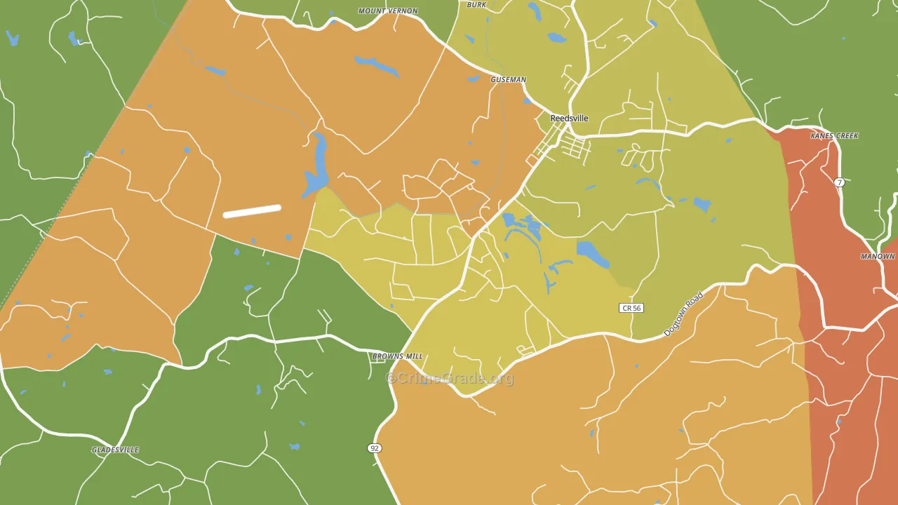 Arthurdale, WV Map of Drug-Related Crime Rates