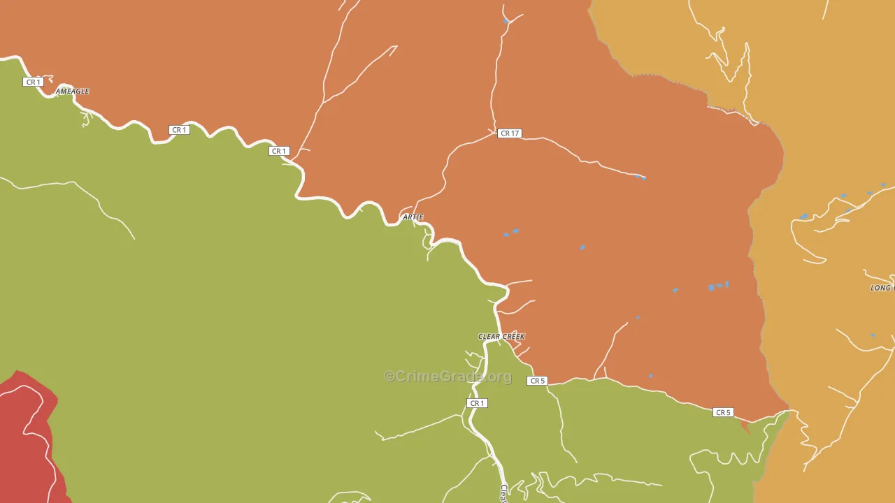 Artie, WV Map of Drug-Related Crime Rates