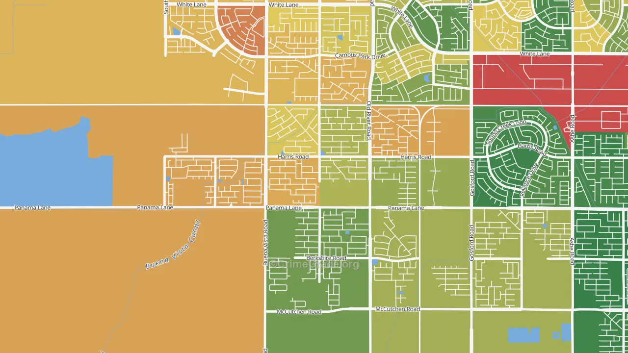 Artisan, Bakersfield, CA Map of Drug-Related Crime Rates