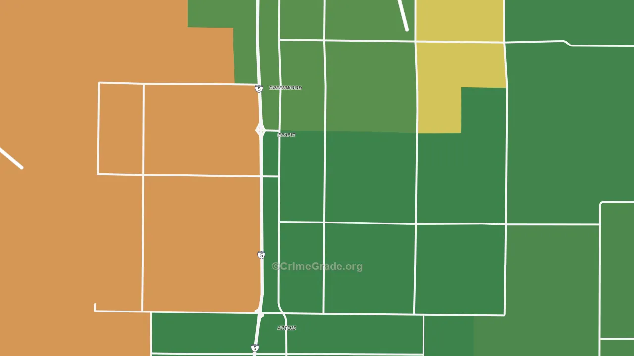 Artois, CA Map of Drug-Related Crime Rates