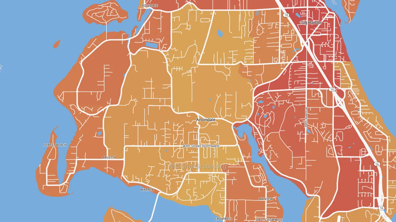 Artondale, WA Map of Drug-Related Crime Rates