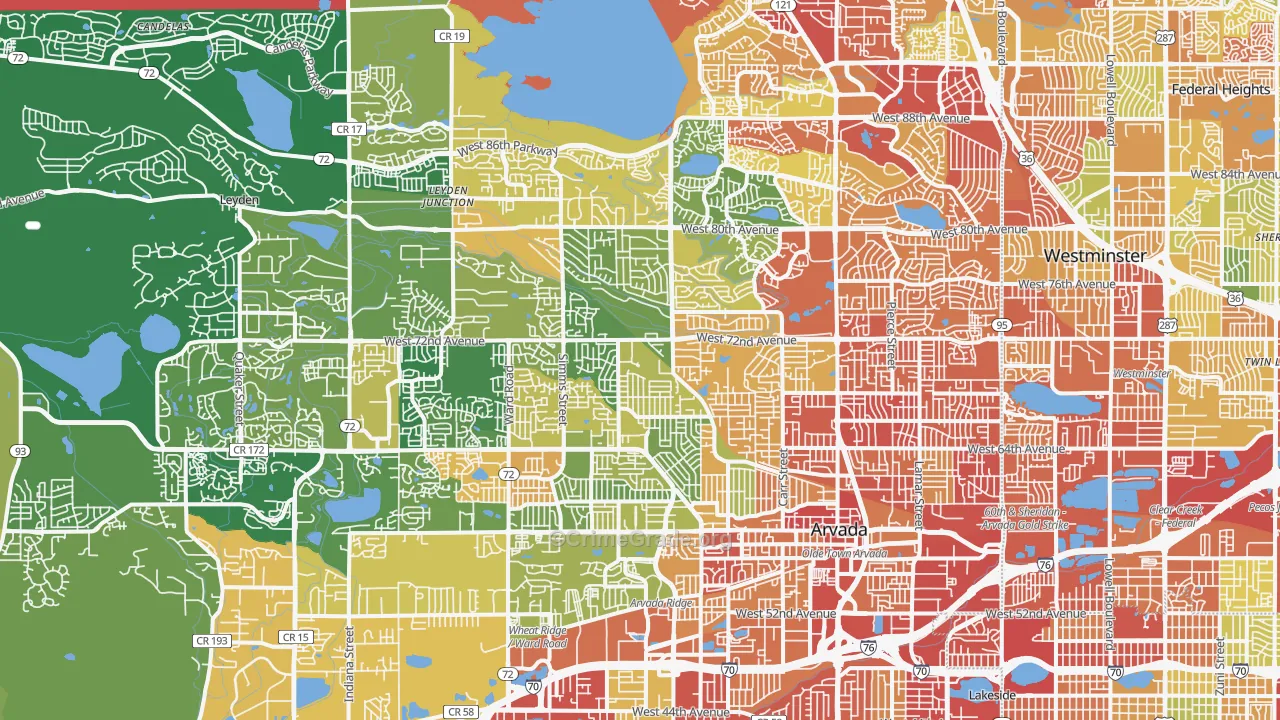 Arvada, CO Map of Drug-Related Crime Rates