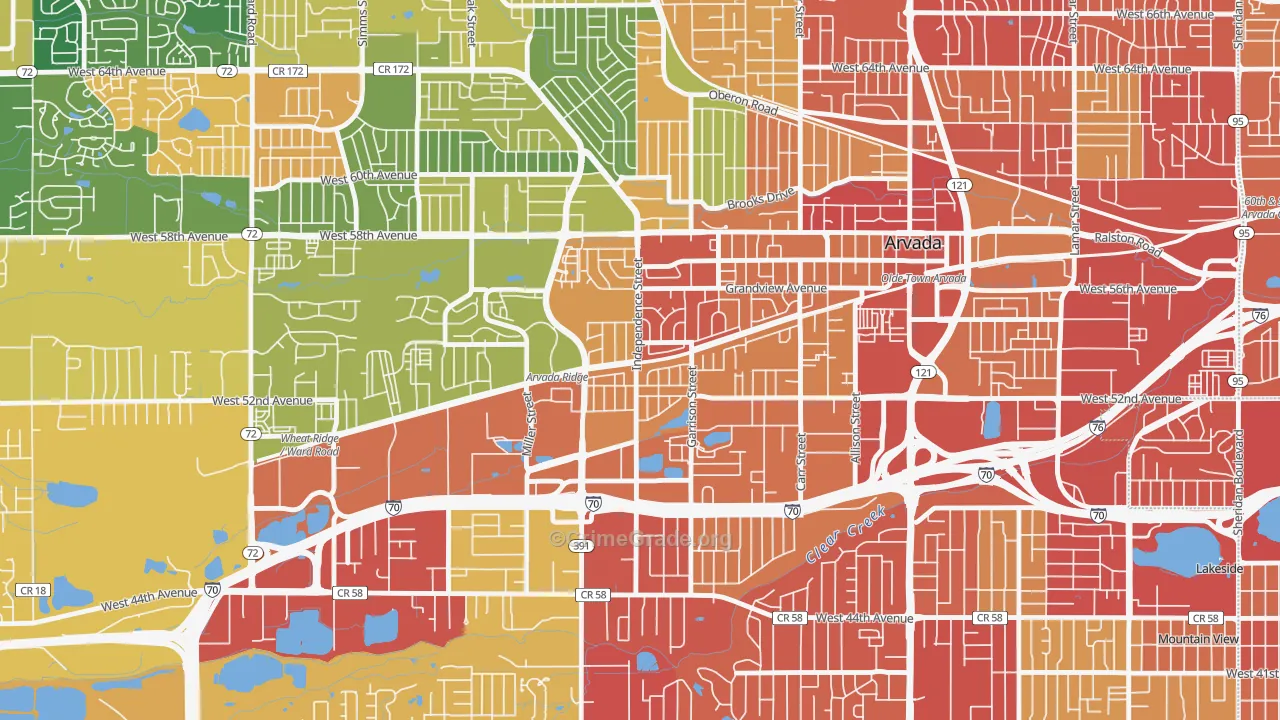 Arvada Plaza Area, Arvada, CO Map of Drug-Related Crime Rates